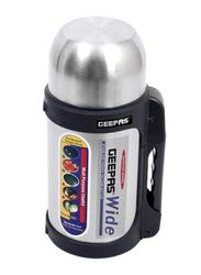 Geepas 1.2 Ltr Stainless Steel Inner Vacuum Flask, GSVB4110, Black/Silver