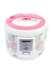 Geepas 1.5L Electric Rice Cooker, 500W, GRC4334, White/Pink