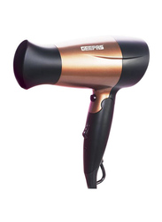 Geepas Mini Hair Dryer with 2 Speed, 1600W, GH8642, Black/Gold