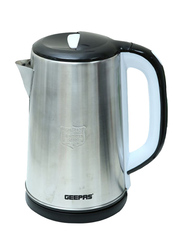 Geepas 2.5L Electric Stainless Steel Kettle, 1600W, with Auto Cut-off, GK38028, Black/Silver