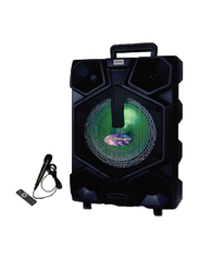 Geepas GMS8575 Portable & Rechargeable Professional Speaker, with Remote Control and Mic, Black