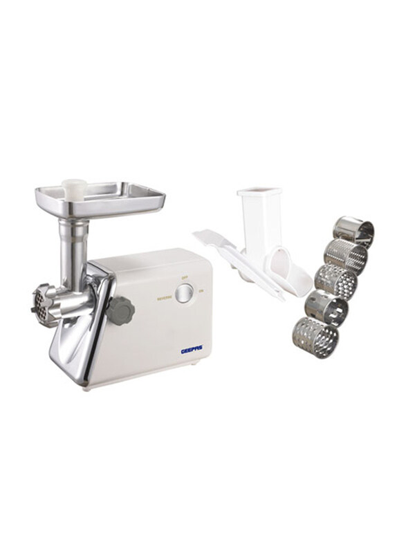 

Geepas Plastic Body Auto Meat Grinder, 1500W, GMG765, White