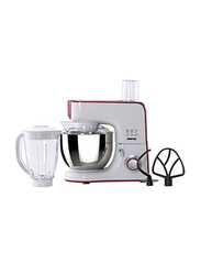 Geepas 5.5L 5-in-1 Stand Mixer, 800W, with 10 Speed Control, GSM43011, White/Red
