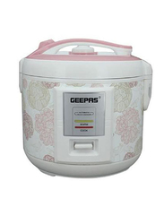 Geepas 1.5L Electric Rice Cooker, 500W, GRC4334, White/Pink