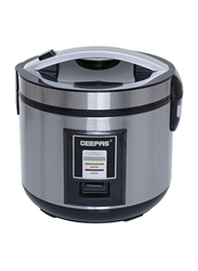 Geepas 1.8L Stainless Steel Rice Cooker, 700W, with Non-Stick Inner Pot, GRC4330, Silver