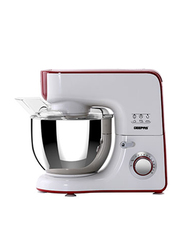 Geepas 5.5L 5-in-1 Stand Mixer, 800W, with 10 Speed Control, GSM43011, White/Red