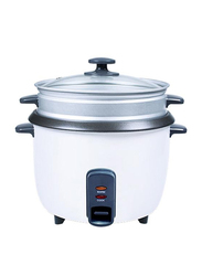 Geepas 0.6L Electric Rice Cooker, 350W, GRC4324, White