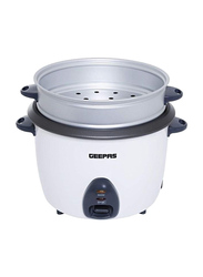 Geepas 2.2L Automatic Rice Cooker, 900W, GRC4326, White/Silver
