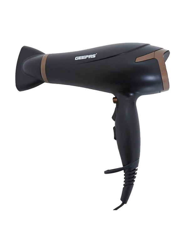 Geepas Hair Dryer with 3 Heat Setting and 2 Speed, 2200W, GH8643, Black