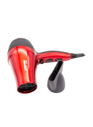 Geepas Ionic Hair Dryer with Coolshot, 3 Heat Setting and 2 Speed, with Coolshot and 3 Heat Setting, 2000W, GHD86018, Red/Black