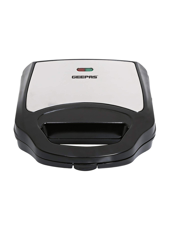 Geepas 2 Slice Electric Sandwich Maker, 700W, with Non-Stick Coating Soleplate, GSM6002, Black