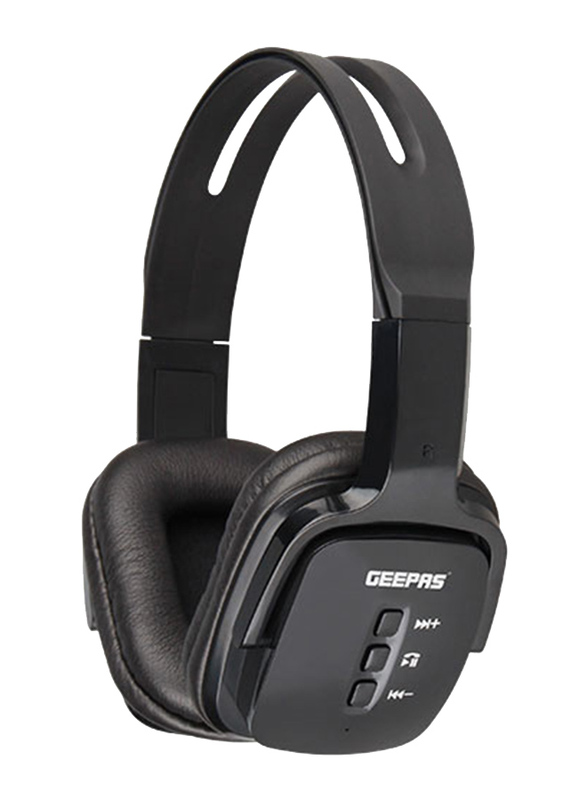 Geepas GHP4702 Wireless Bluetooth Over-Ear Headphone With Mic, Black