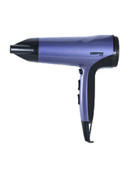 Geepas Compact Travel Ionic Hair Dryer with Coolshot and 3 Heat Setting, 1800W, GHD86017, Purple/Black
