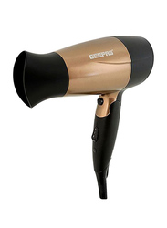 Geepas Mini Hair Dryer with 2 Speed, 1600W, GH8642, Black/Gold