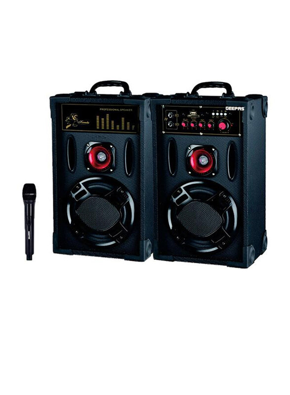 

Geepas GMS8425 2.0 Channel Professional Speaker with Mic, Black
