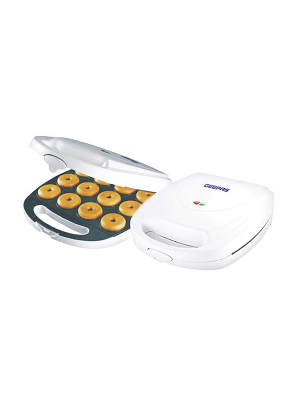 

Geepas 12-Pieces Non-Stick Normal Doughnut Maker, 1400W, GDM3760, White