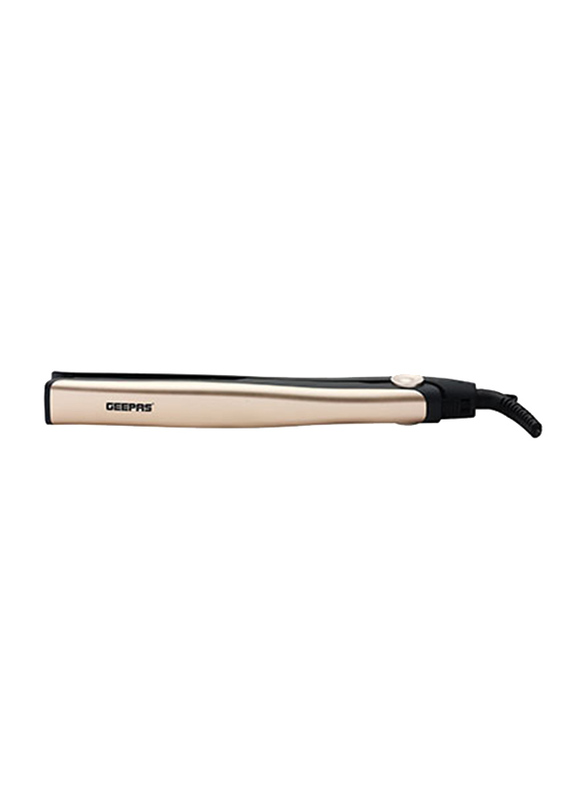 Geepas Go Silky Hair Straightener with PTC Heater and Ceramic Coating Plate, 28W, GHS86016, Gold
