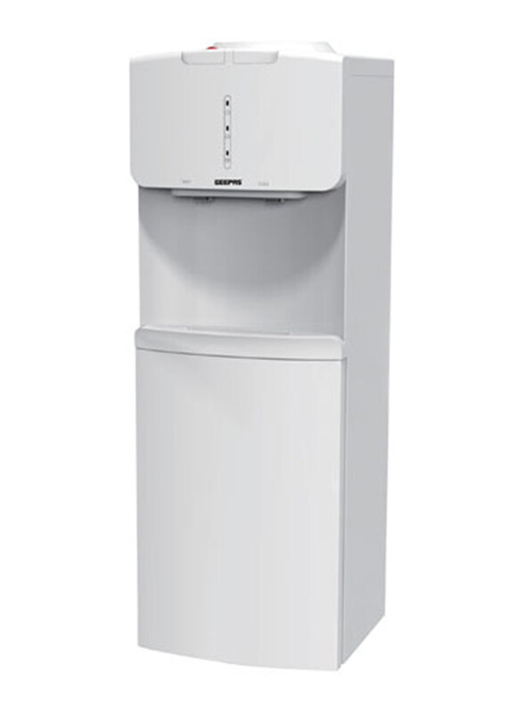 

Geepas Top Load Water Dispenser, 5L Hot Water, 2L Cold Water, with Refrigerator Cabinet, Cup Holder, GWD17016, White