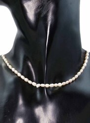 Vera Perla 18k Solid Gold Pearls Charm Necklace for Women, Rose Gold