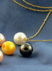 Vera Perla 18K Gold Chain Necklace for Women, with Interchangeable Pearl Stone, Multicolour