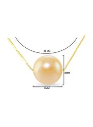Vera Perla 18K Solid Gold Simple Pendant Necklace for Women with 8mm Pearl Stone, Gold