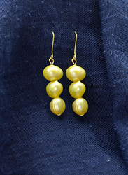 Vera Perla 18K Yellow Gold Dangle Earrings for Women, with Pearl Stone, Yellow