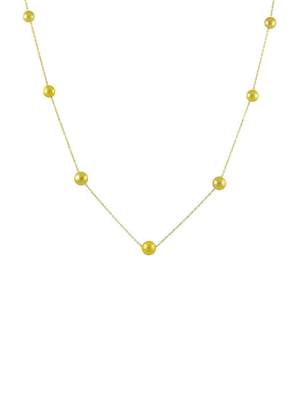 

Vera Perla 18K Yellow Gold Chain Necklace for Women, with Pearl Stones, Yellow
