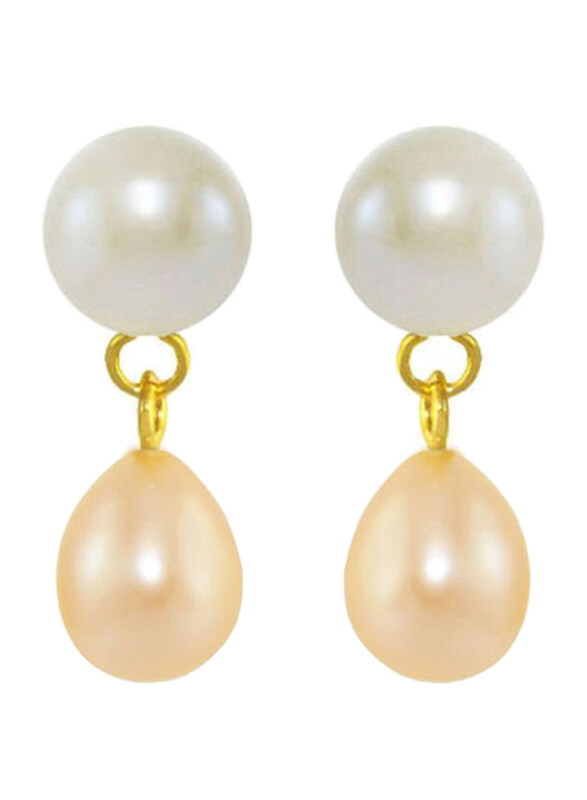 

Vera Perla 18K Yellow Gold Drop Earrings for Women, with Pearl Stone, White/Beige