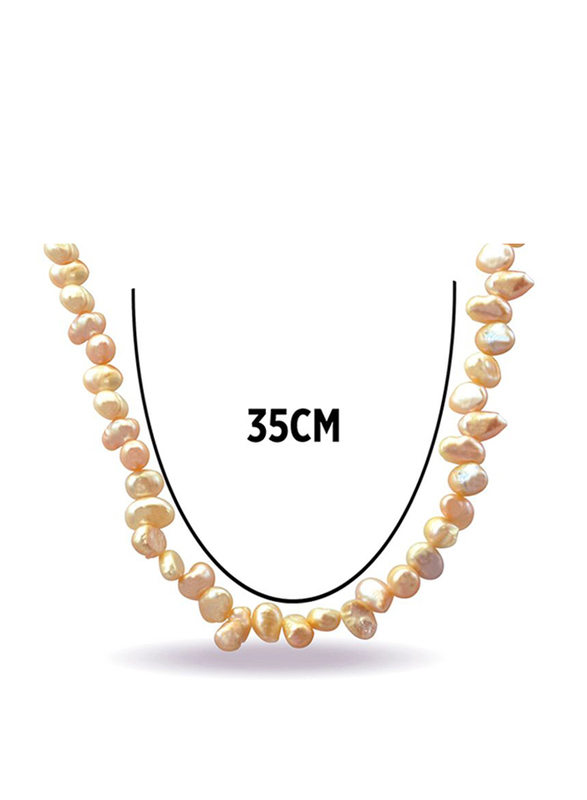 Vera Perla 18k Solid Gold Pearls Charm Necklace for Women, Off White
