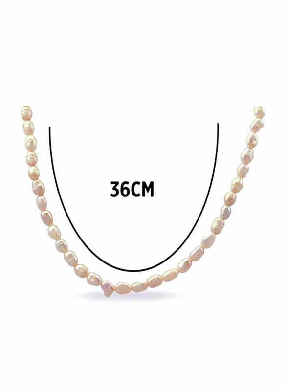 Vera Perla 18k Solid Gold Pearls Charm Necklace for Women, Rose Gold