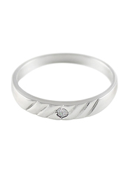 Vera Perla Sterling Silver Fashion Ring for Women, with 0.03 ct Diamonds, Clear, US 7
