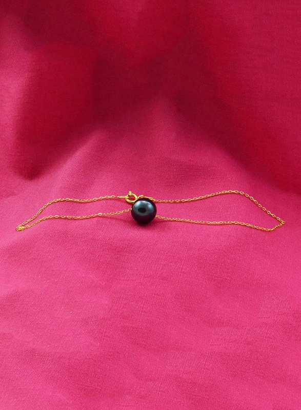 Vera Perla 10K Gold Chain Bracelet for Women, with Pearl Stone, Gold/Blue