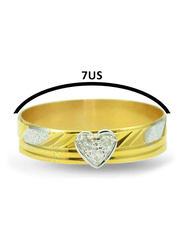 Vera Perla 18K Solid Gold Fashion Ring for Women, with Heart Shape Diamond, Gold, US 7
