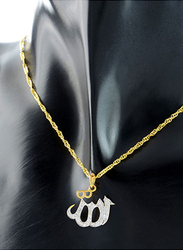 فيرا بيرلا سلسال من الذهب عيار 18 للنساء، مع 0.17 قيراط الماس وتعليقة قلب 3D - ذهبي