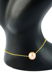 Vera Perla 18K Gold Chain Bracelet for Women, with Pearl Stone, Gold/Beige