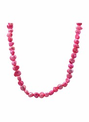 Vera Perla 10K Gold Strand 38cm Beaded Necklace for Women, with Mother of Pearl Stones, Pink