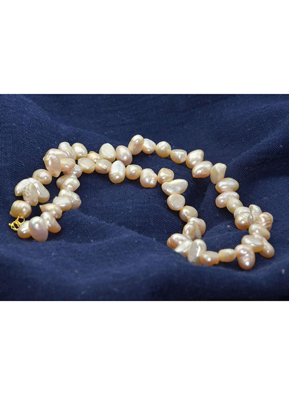 Vera Perla 18k Solid Gold Pearls Charm Necklace for Women, Off White