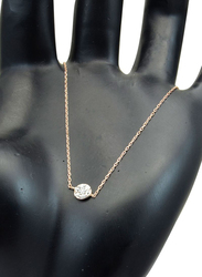 Vera Perla 18K Rose Gold Solitaire Chain Bracelet for Women, with 0.07ct Genuine Diamonds, Rose Gold/Silver