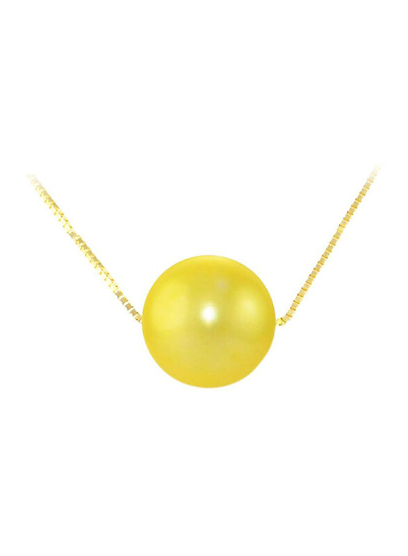 

Vera Perla 18K Solid Gold Simple Pendant Necklace for Women with 8mm Pearl Stone, Gold/Yellow