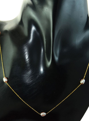 Vera Perla 18K Gold Opera Necklace for Women, with Pearls Stone, Gold/Purple