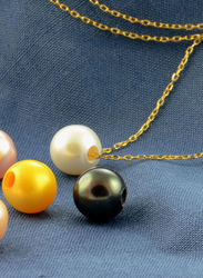 Vera Perla 10K Gold Chain Necklace for Women, with Interchangeable Pearl Stone, Multicolour