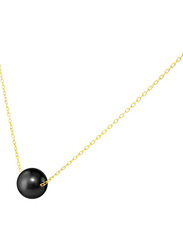 Vera Perla 18K Yellow Gold Pendant Necklace for Women, with Pearl Stone, Gold/Black