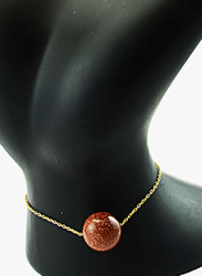 Vera Perla 10K Gold Chain Bracelet for Women, with Sunstone, Gold/Brown