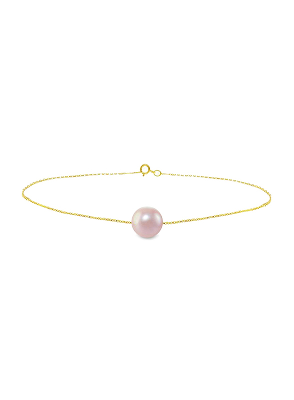 Vera Perla 10K Gold Chain Bracelet for Women, with Pearl Stone, Gold/Rose Gold