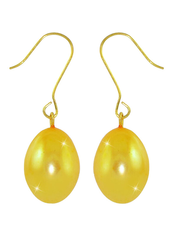 

Vera Perla 18K Gold Drop Earrings for Women, with Baroque Pearl Stone, Gold