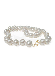 Vera Perla 18K Gold Beaded Necklace for Women, with 7 mm Genuine Pearl Stone, White