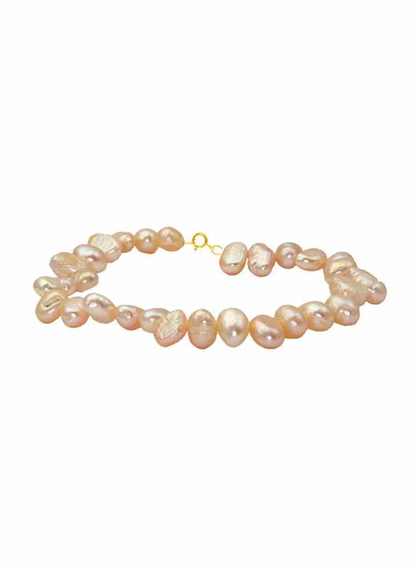 Vera Perla 18K Gold Luxury Pet Collar Bracelet for Women, with Pearl Stone, Rose Gold
