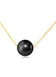 Vera Perla 18K Yellow Gold Pendant Necklace for Women, with Pearl Stone, Gold/Black