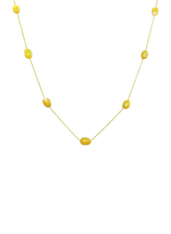 

Vera Perla 18K Gold Opera Necklace for Women, with Pearls Stone, Gold