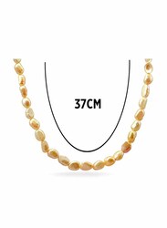 Vera Perla 18k Solid Gold Pearls Charm Necklace for Women, Beige